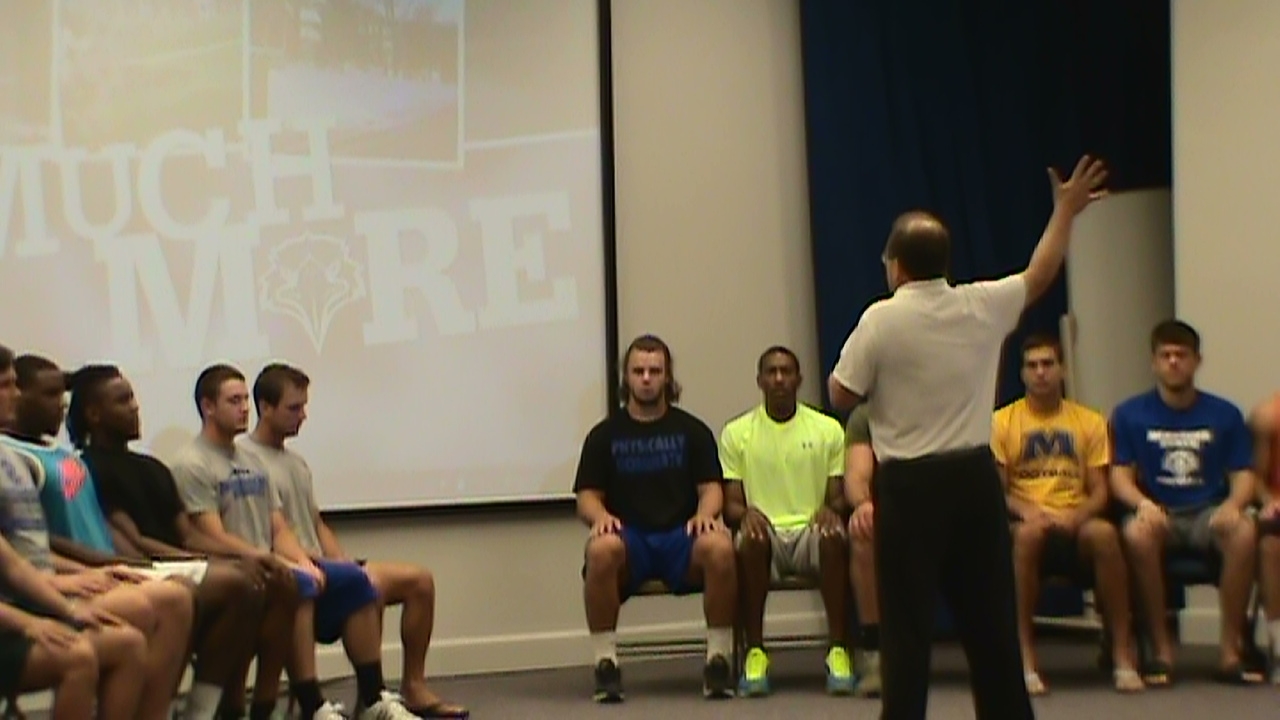 hypnosis induction for college football team by hypnotist chris cady 